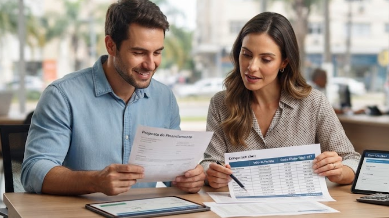 Financiamento carro 100 sem entrada, comparando parcela baixa e custo total