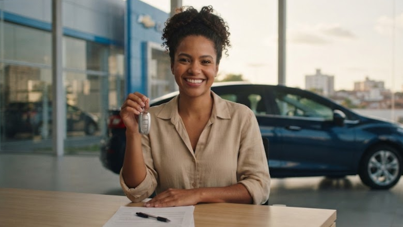 Financiamento de carro Chevrolet comparando plano tradicional e parcela final